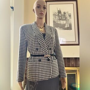 Pendleton vintage houndstooth black and white wool size 8